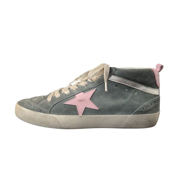 Golden Goose Mid Star Sneakers In Blue/Pink Women's Italy, Size 41 WORN ONCE - Picture 6 of 11